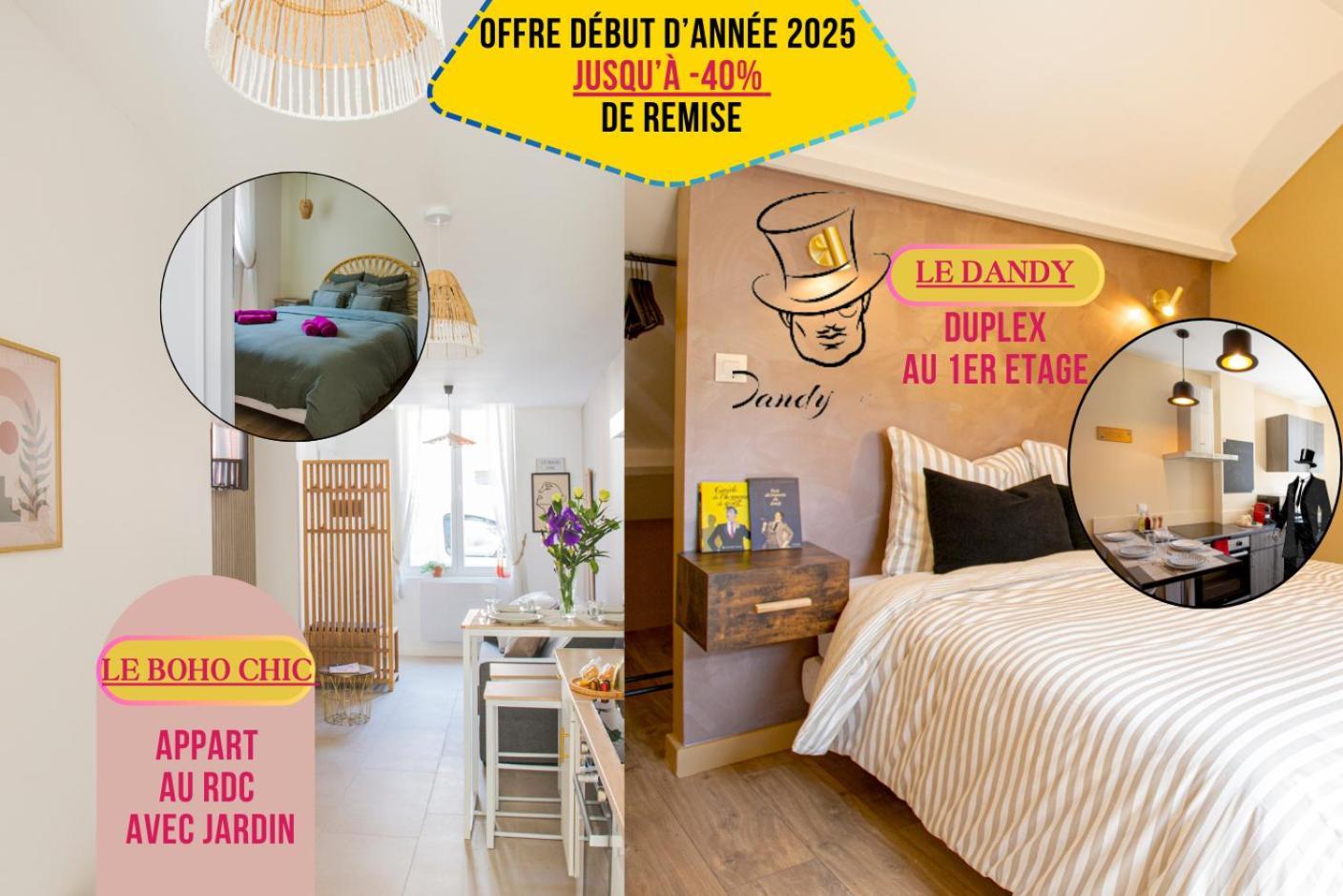 Ideal Pro & Couple - 2 Logements Theme Boho Chic Rdc & Dandy 1Er Etage - Quartier Calme - Jardin - Wifi Hd - Smart Tv - Parking Gratuit - Proche Centre & Transports - Ask Home Valenciennes Eksteriør billede