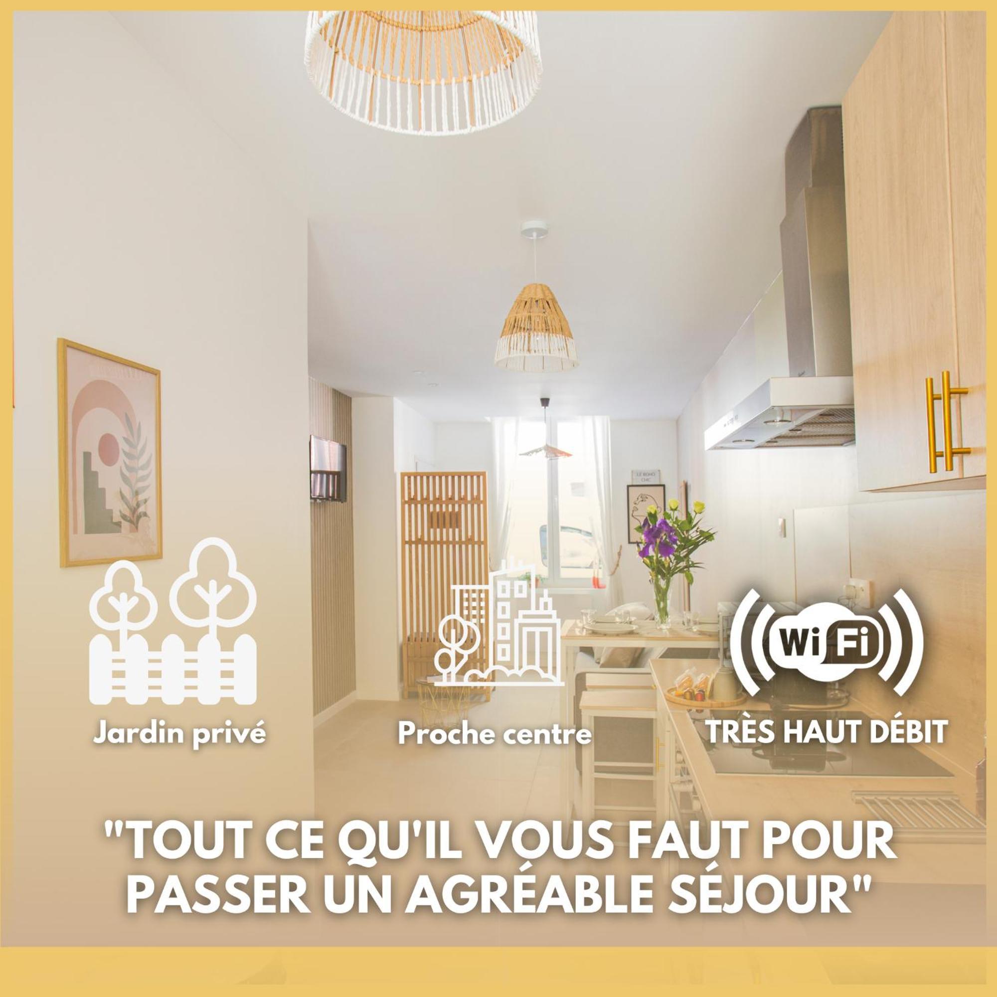 Ideal Pro & Couple - 2 Logements Theme Boho Chic Rdc & Dandy 1Er Etage - Quartier Calme - Jardin - Wifi Hd - Smart Tv - Parking Gratuit - Proche Centre & Transports - Ask Home Valenciennes Eksteriør billede
